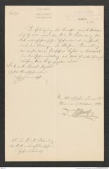 k.k. naturhistorisches Hofmuseum, Intendanzakten 1885-1896 (Hauer), Aktenzahl Z.565.a/1890, Seite 1